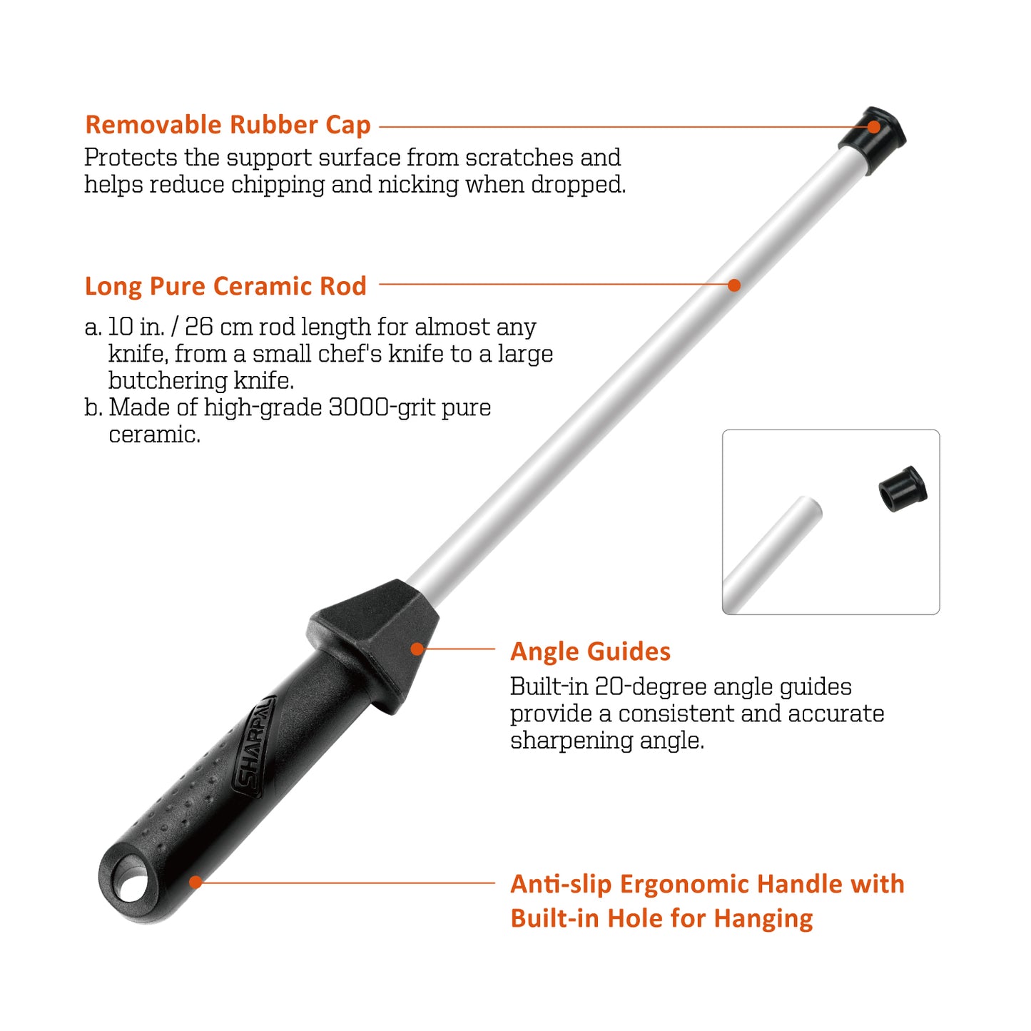 118H 10 in. Ceramic Sharpening Rod
