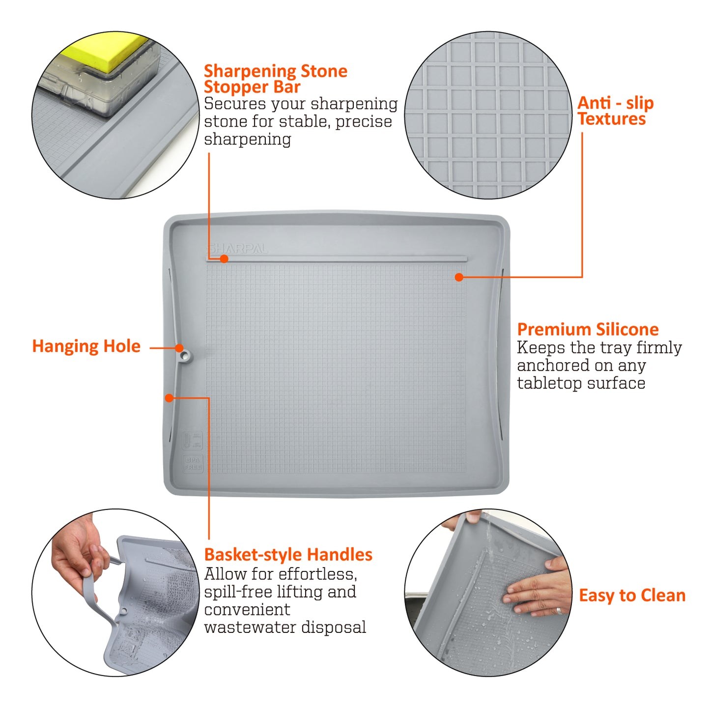149H Sharpen-No-Mess Silicone Sharpening Stone & Whetstone Tray