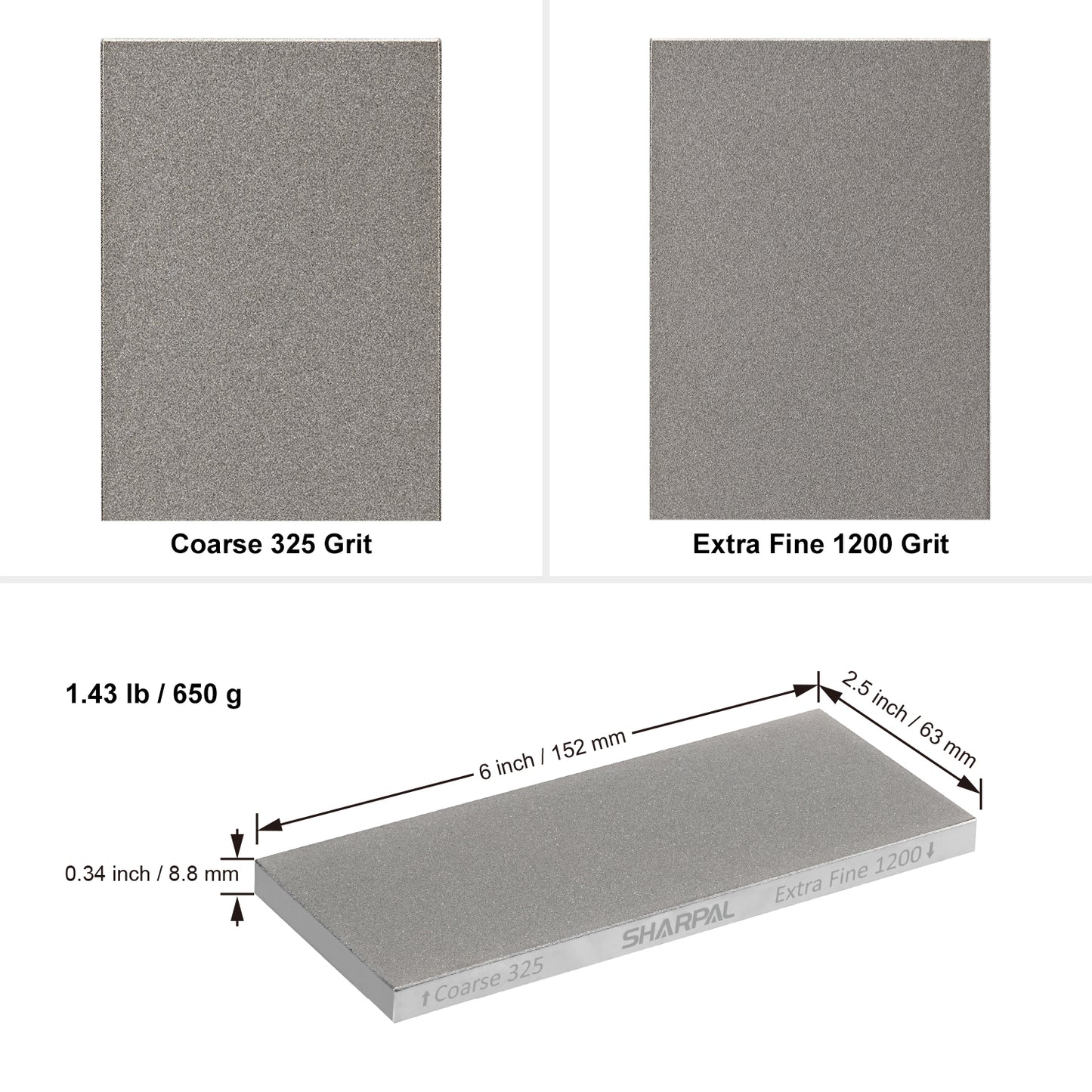 156N Dual-Grit Diamond Whetstone 6” x 2.5” / 152 x 63 mm