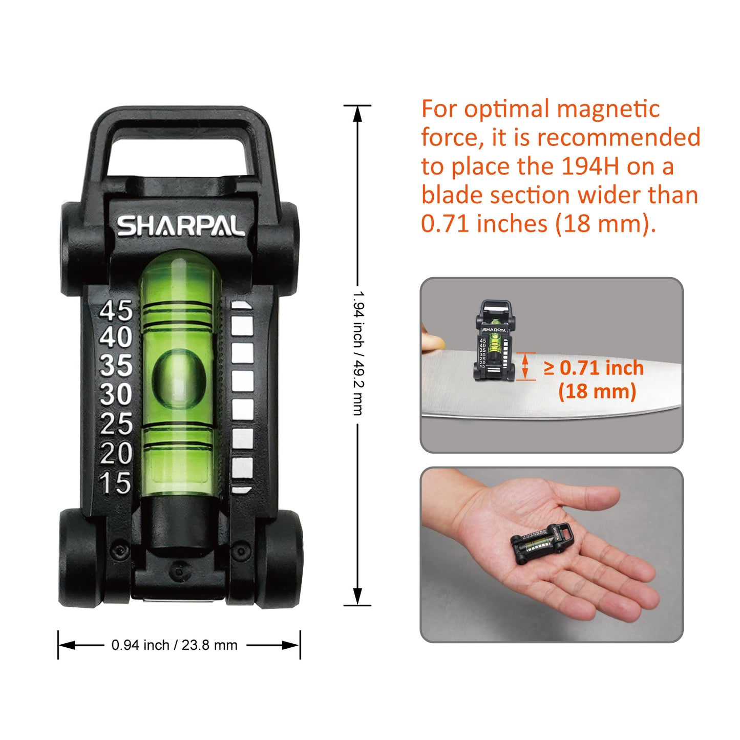 194H Holdbubble Sharpening Angle Guide