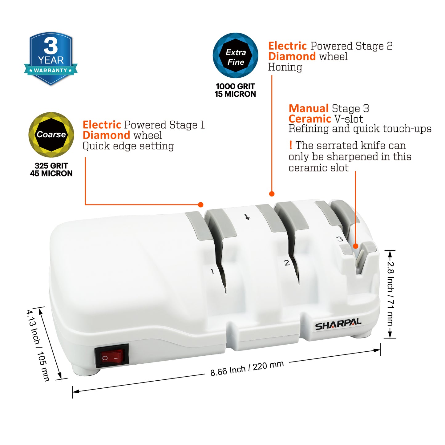 198H Electric Knife Sharpener with Diamond Wheels