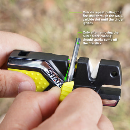 101N-G 6-In-1 Knife Sharpener & Survival Tool Green Version