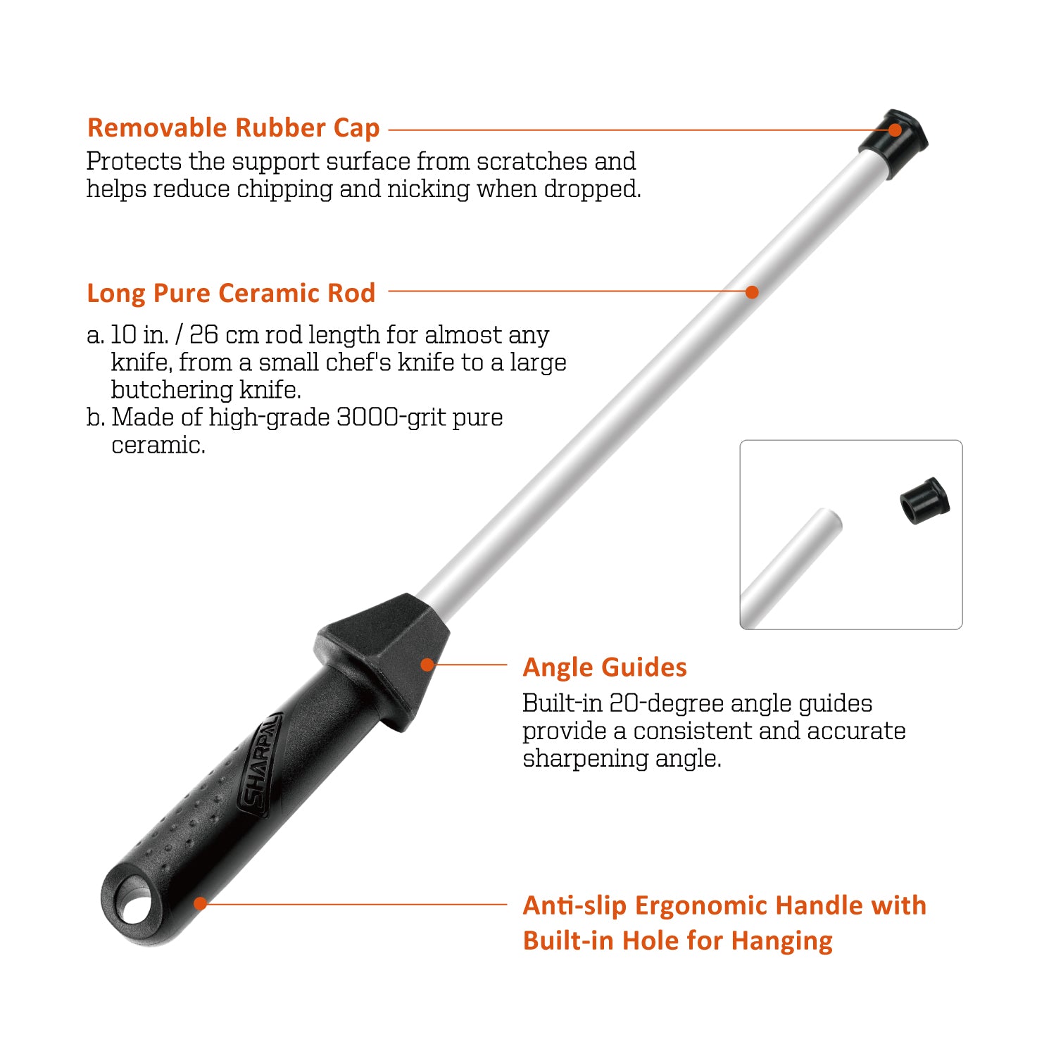 118H 10 in. Ceramic Sharpening Rod – SHARPAL