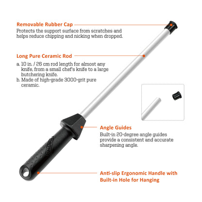 118H 10 in. Ceramic Sharpening Rod