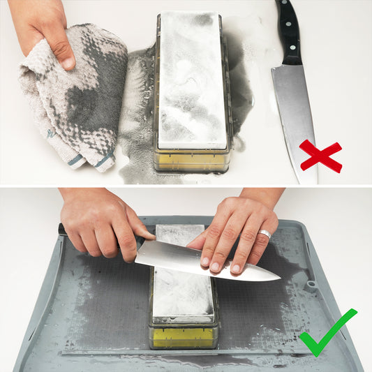 149H Sharpen-No-Mess Silicone Sharpening Stone & Whetstone Tray