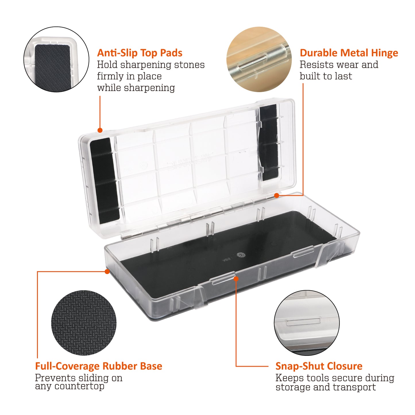 160H 2PCS 2-in-1 Sharpening Stone Holder & Storage Case