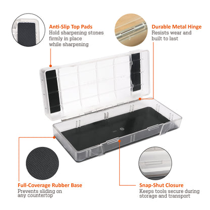 160H 2PCS 2-in-1 Sharpening Stone Holder & Storage Case