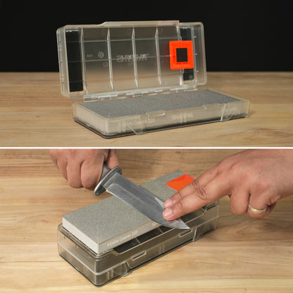 160H 2PCS 2-in-1 Sharpening Stone Holder & Storage Case