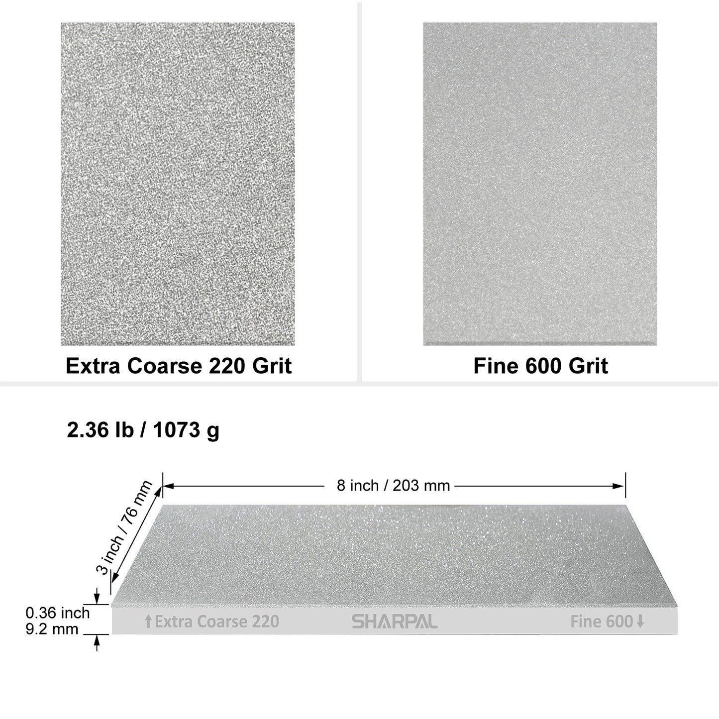 163N Double-Sided Diamond Sharpening Stone Whetstone Knife Sharpener Extra Coarse 220 / Fine 600 Grit