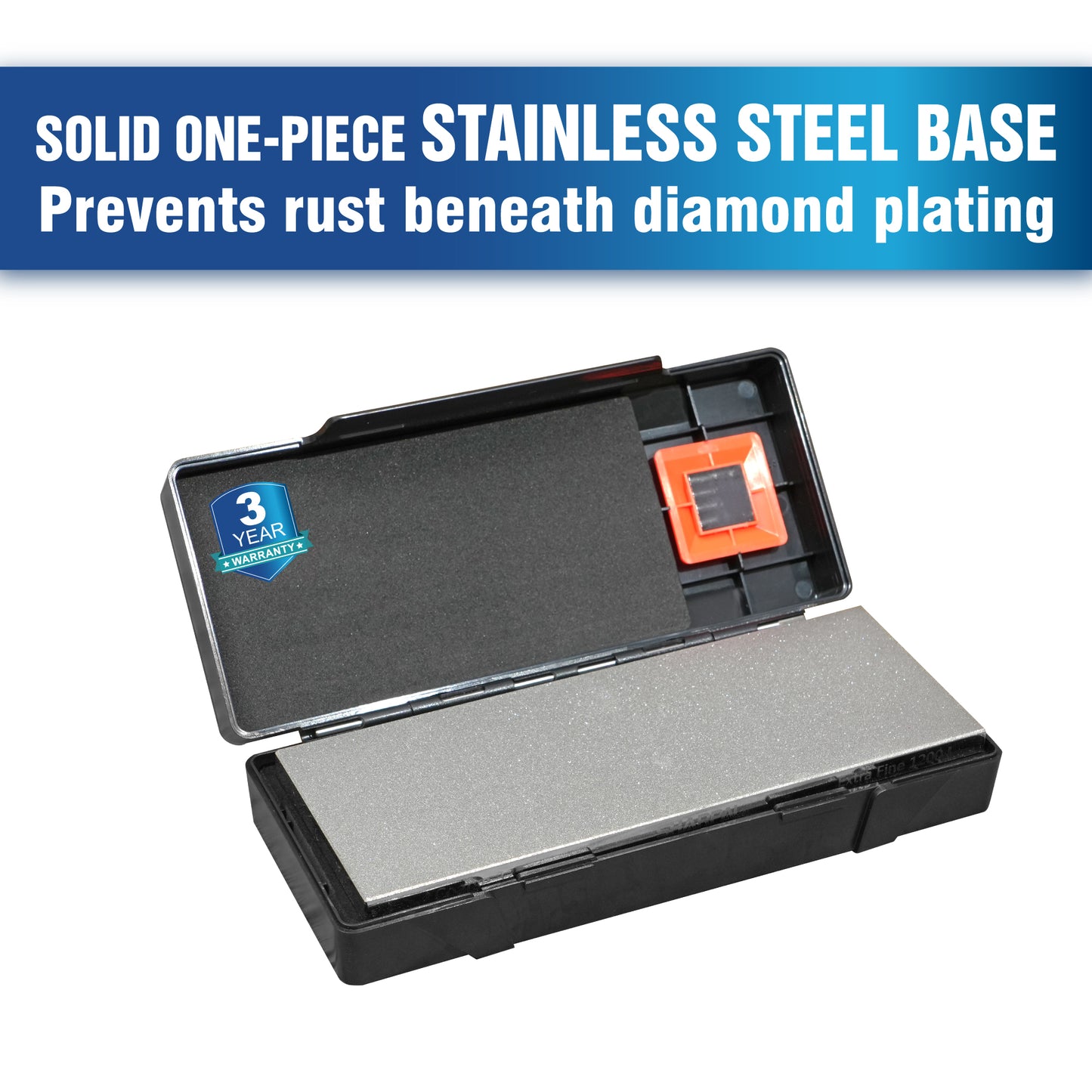 163N Double-Sided Diamond Sharpening Stone Whetstone Knife Sharpener Extra Coarse 220 / Fine 600 Grit