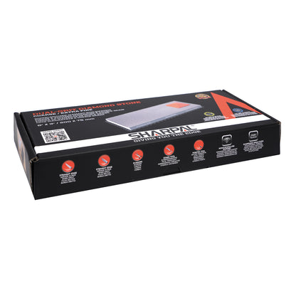 168H Large 8" x 3" Dual-Grit Diamond Sharpening Stone – Coarse 325 & Extra-Fine 1000 Grit with Anti-Slip Pad and Angle Guide