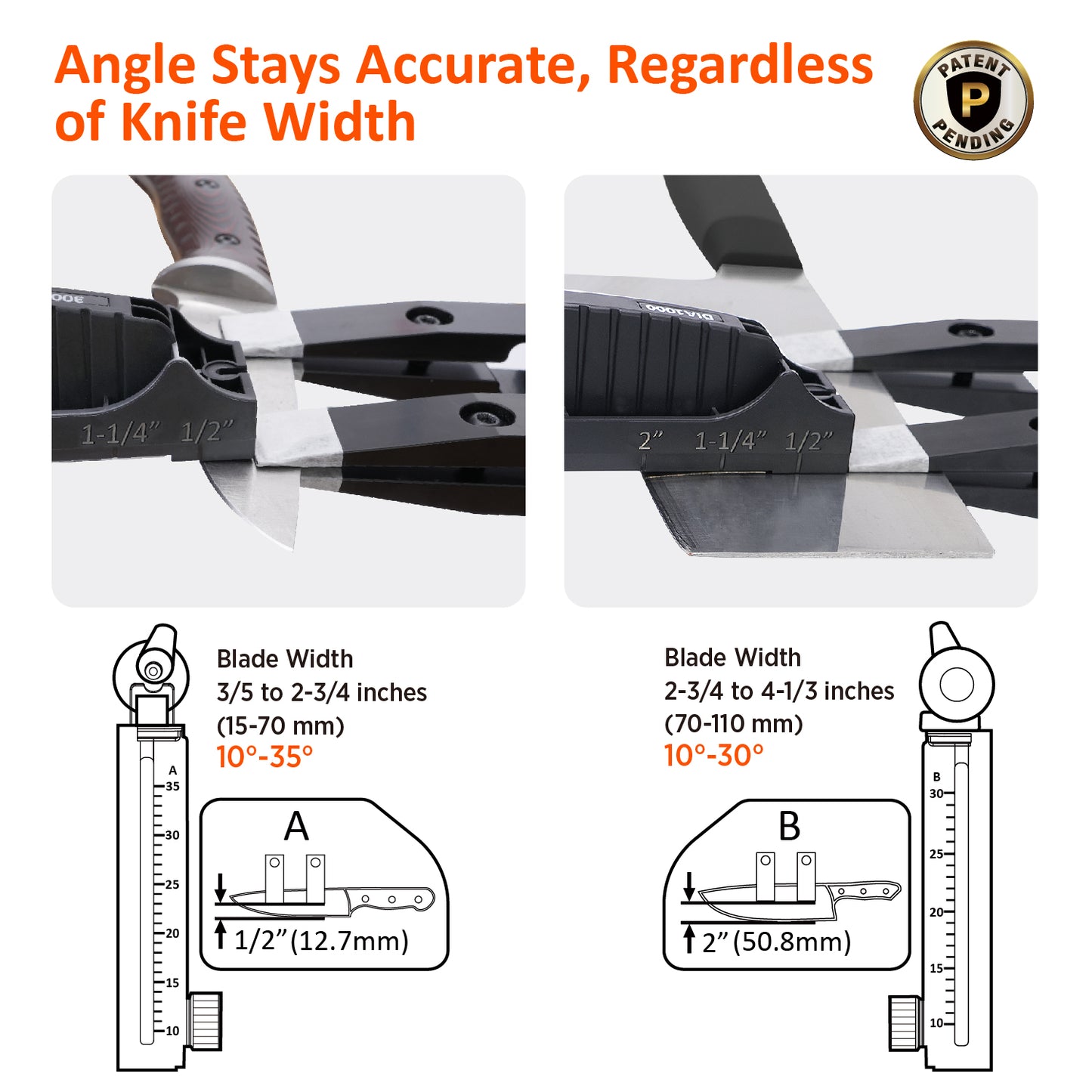 202H Precision Knife Sharpening System–Adjustable Angle 10–35° Knife Sharpener Kit with 7 Abrasive Plates (Diamond 220/325/600/1000, Whetstone 3000/6000, Leather Strop) and Giftable Carry Case