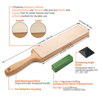 205H Double-Sided Leather Strop with Compound and Angle Guide