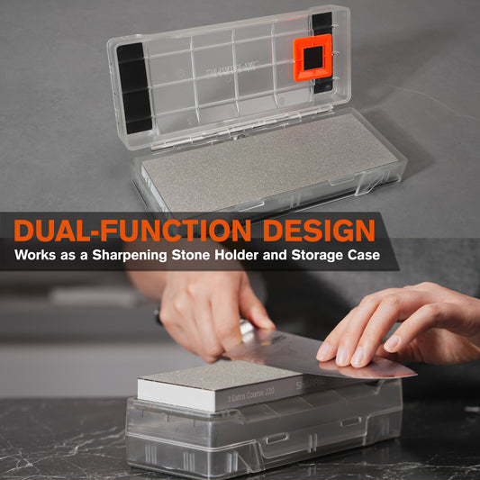 160H 2PCS 2-in-1 Sharpening Stone Holder & Storage Case